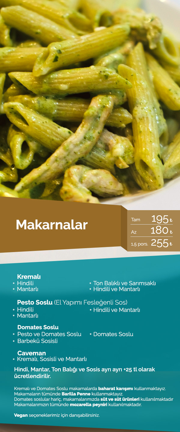 Makarnalar Sanremo Menu
