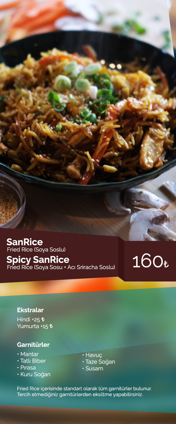 SanRice Fried Rice Sanremo Menu